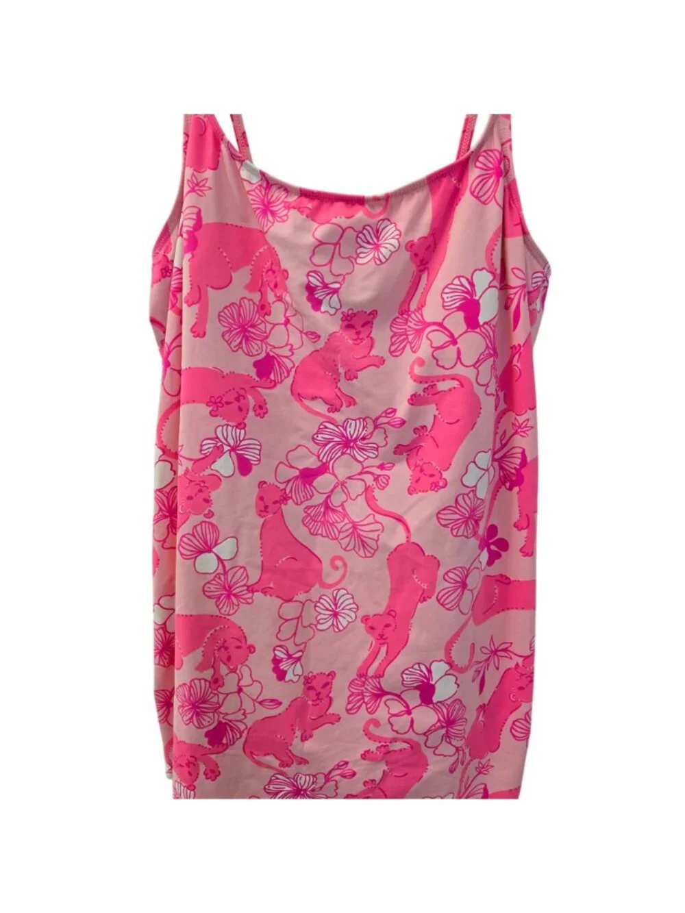 Lilly Pulitzer Grrranium Bermuda Pink Panther One Piece Swimsuit Dress Size 10
